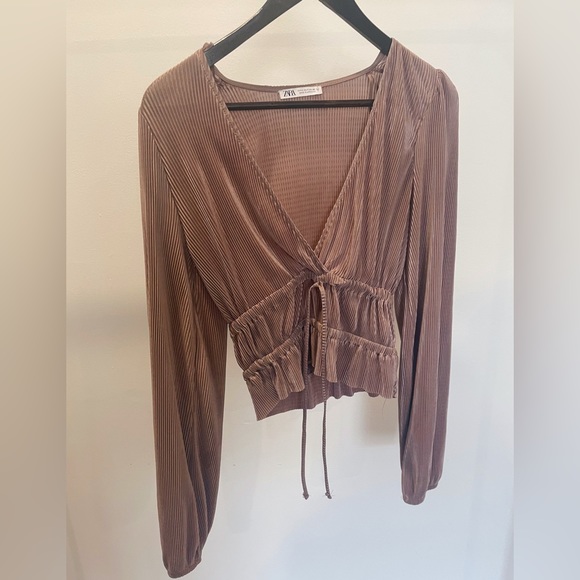 Ribbed Champagne Long Sleeve Shirt - Picture 1 of 2